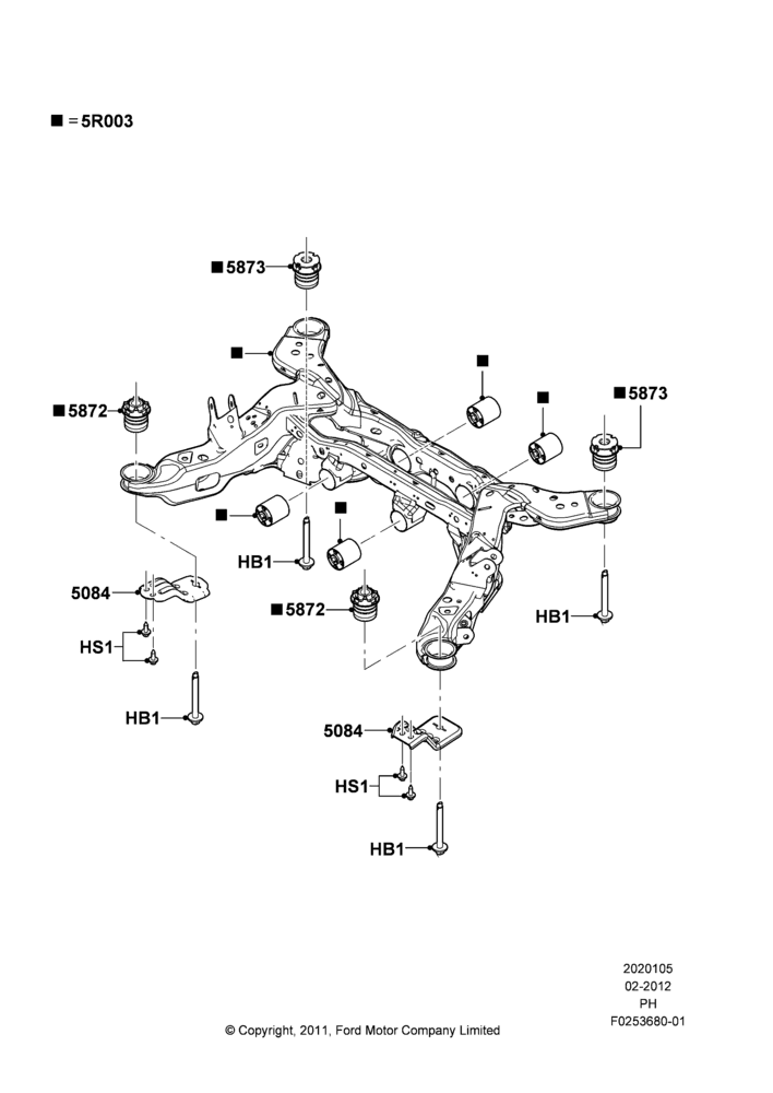 05B - Rear Suspension Frame Mounting, LHD 4WD (FTD); 06/FEB/2012-01/MAR/2019
