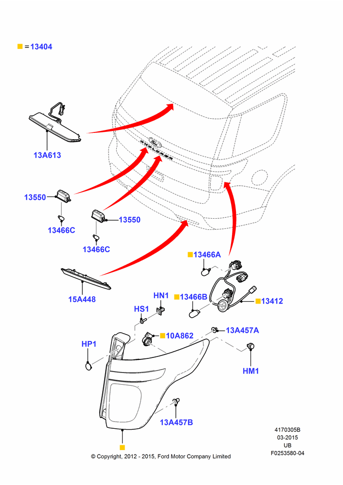 Схема установки 3M7Z-13466-A