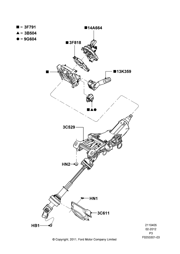 05D - Steering Column, With Manual Tilt/Slide Stg Column; 29/FEB/2012