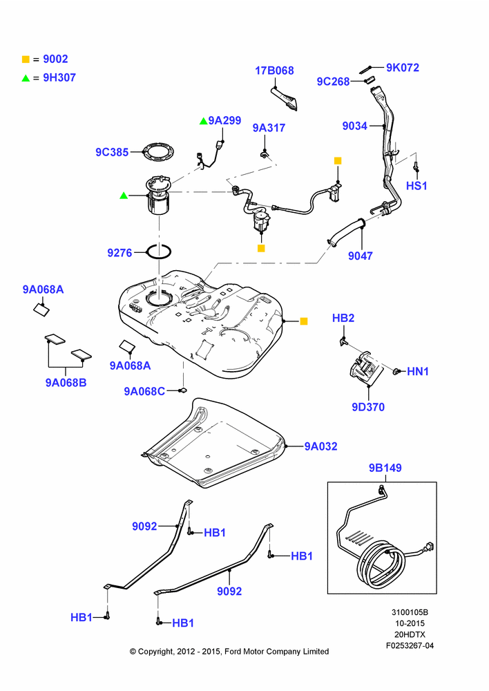 05B - Fuel Tank, 2.0L EcoBoost (240PS); 16/APR/2012-01/MAR/2019