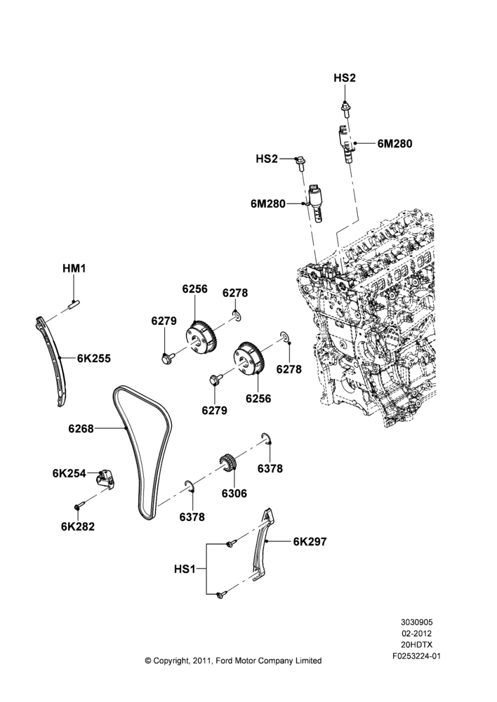 05B - Timing Gear, 2.0L EcoBoost (240PS); 16/APR/2012-01/MAR/2019