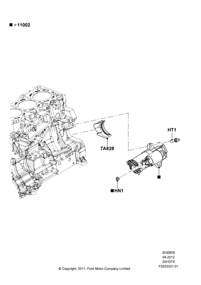 05B - Starter Motor, 2.0L EcoBoost (240PS); 16/APR/2012-01/MAR/2019