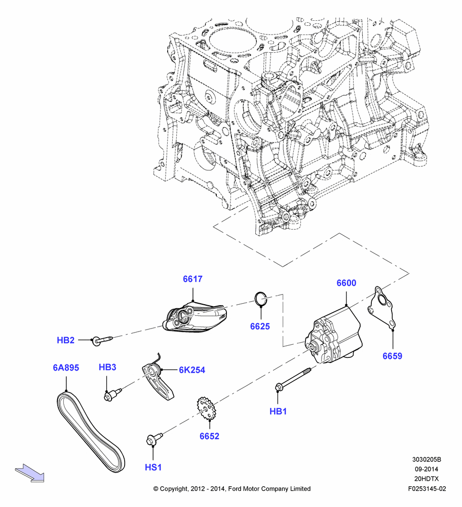 05B - Oil Pump, 2.0L EcoBoost (240PS); 16/APR/2012-01/MAR/2019