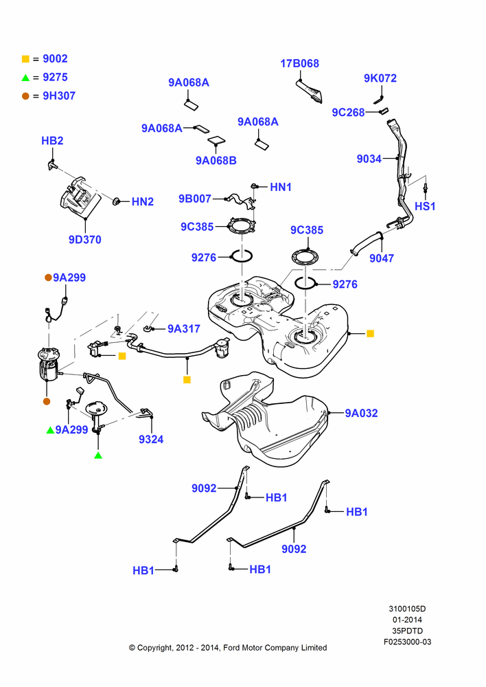05D - Fuel Tank, 3.5L DOHC T/C V6 Gas; 06/FEB/2012-01/MAR/2019
