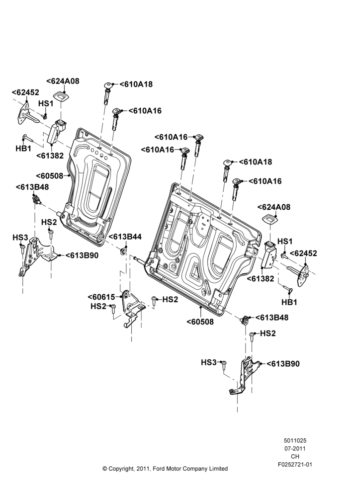 25C - Rear Seat Back, 4 Door Sedan; 18/JUL/2011-27/APR/2013