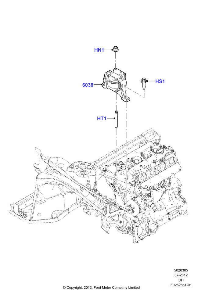05B - Engine Mounting, 2.0L EcoBoost (240PS); 30/JUL/2012-04/MAY/2018
