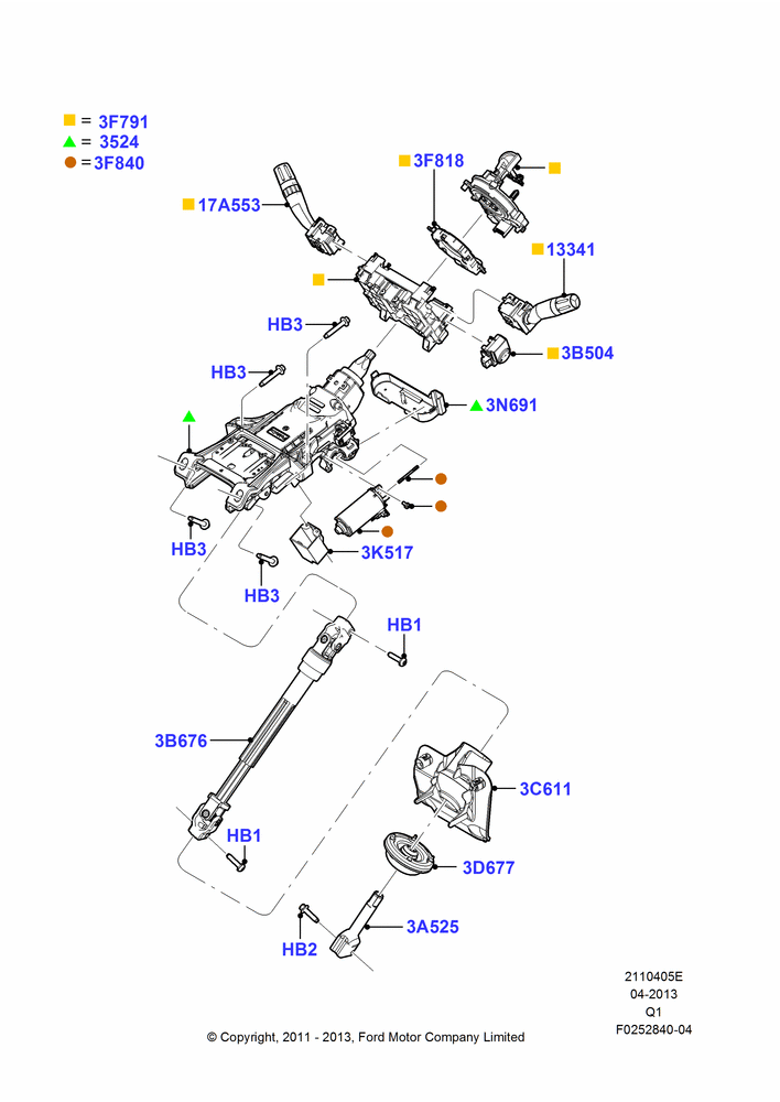 05E - Steering Column, Power Tilt/Telescopic Strg Column; 08/AUG/2011-24/DEC/2014