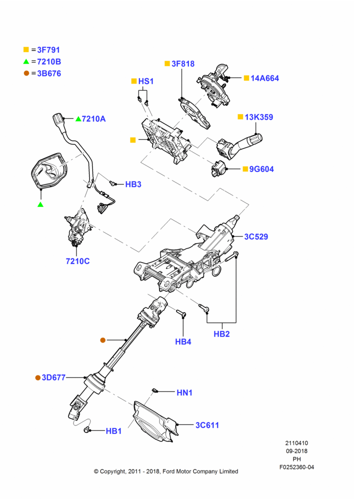 10 - Steering Column And Gear Shift, With Tilting Only Steering Column; 06/FEB/2012-01/MAR/2019