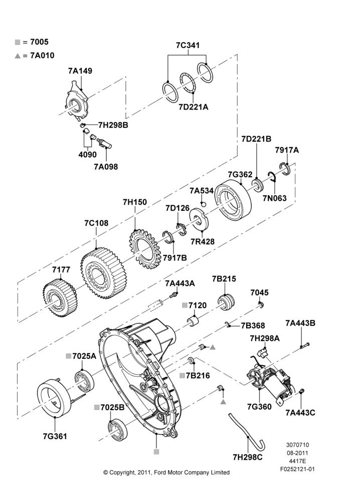 10M - Transfer Drive Components, 4X4 2 Speed Transfer Case With Tod, Rear; 22/AUG/2011-11/AUG/2014