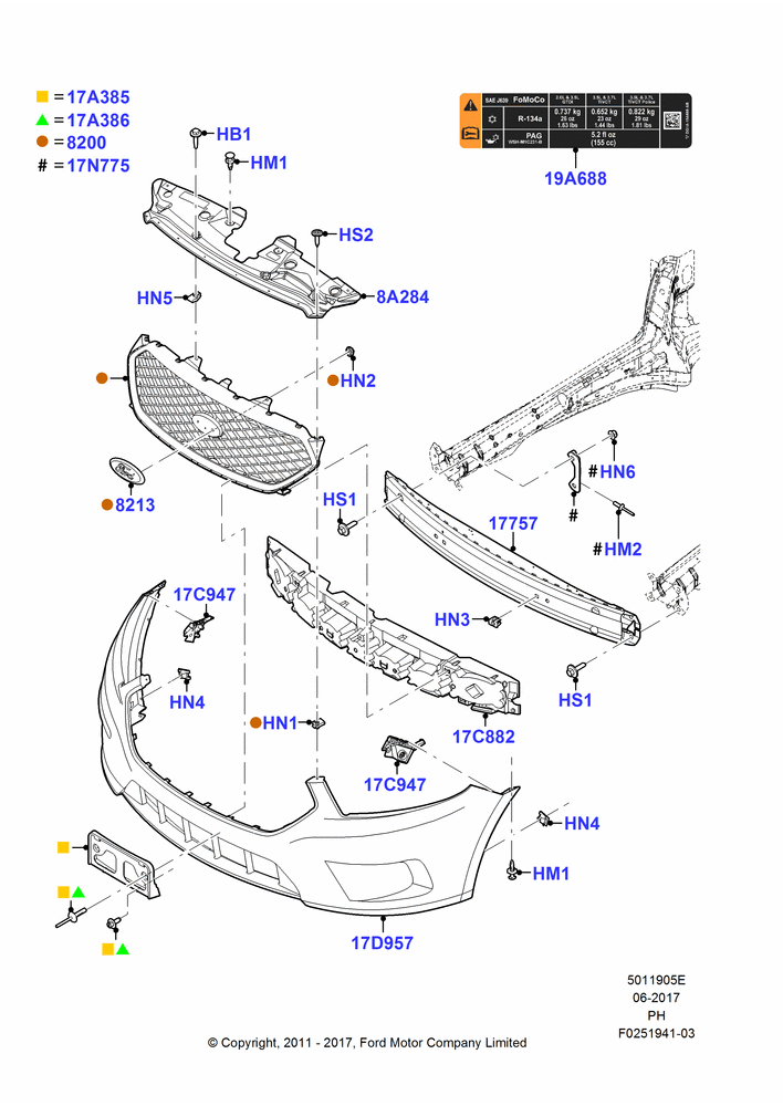 05E - Radiator Grille and Front Bumper, Police Version; 06/FEB/2012-03/JUN/2013