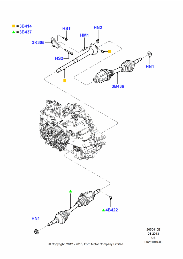 10B - Drive Shaft - Front Axle Drive, 3.5L DOHC T/C V6 Gas; 04/SEP/2012-02/JUN/2014
