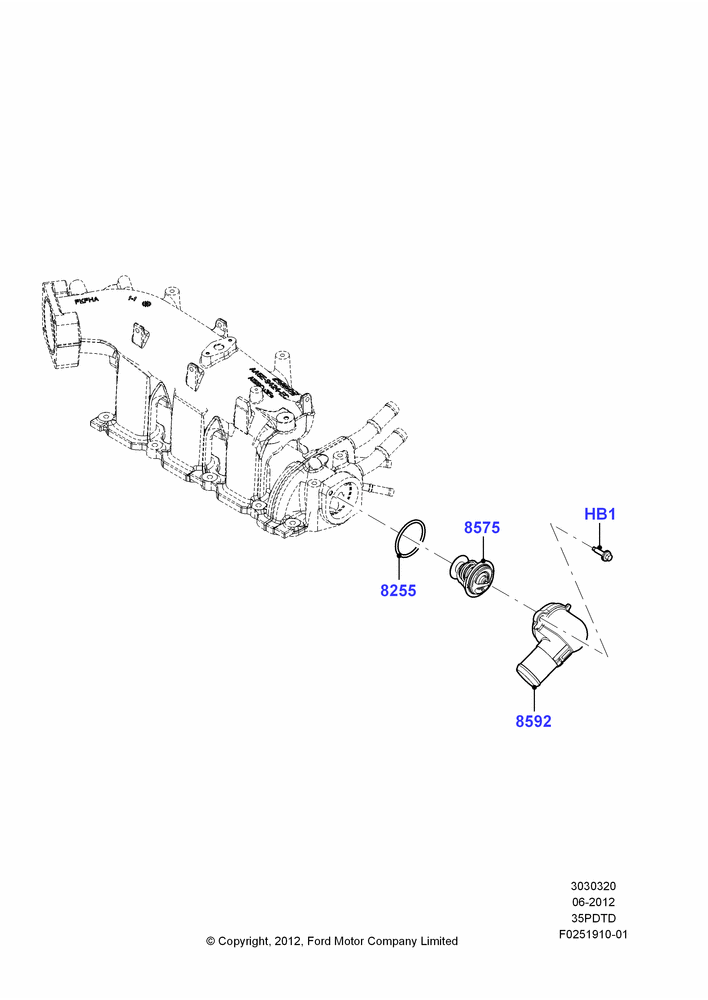 Thermostat/Housing & Related Parts, 3.5L DOHC T/C V6 Gas