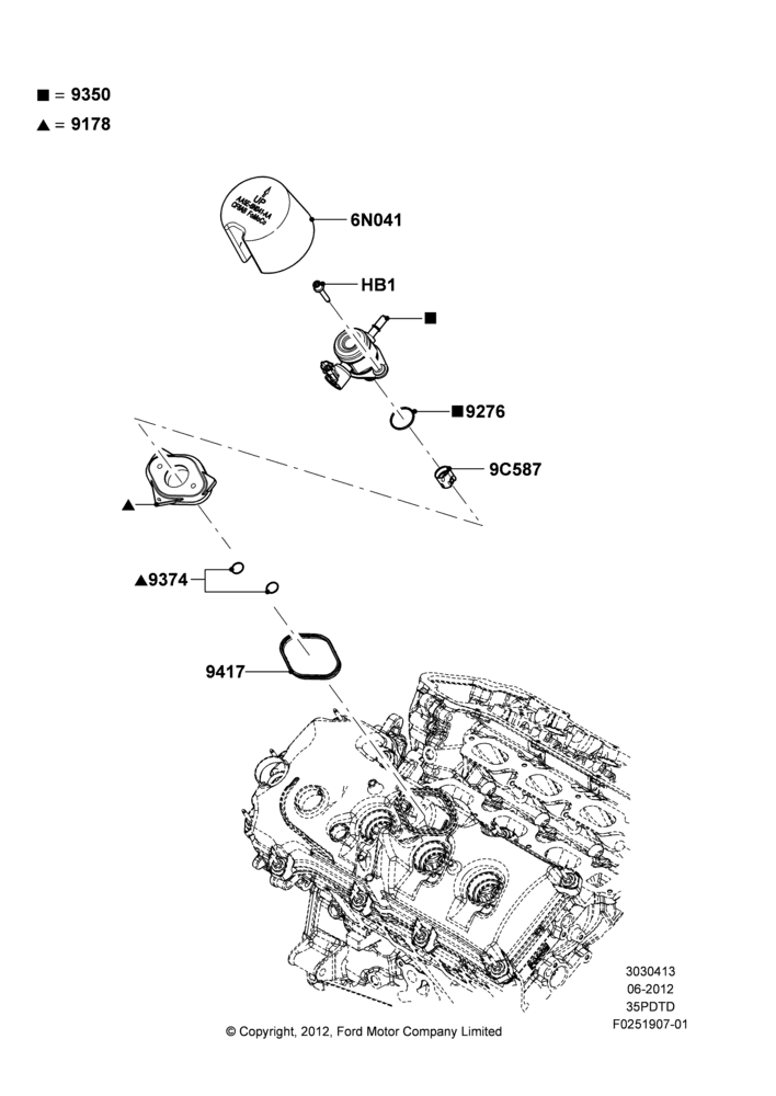 13D - Fuel Injection Pump-Engine Mounted, 3.5L DOHC T/C V6 Gas; 04/SEP/2012-03/MAR/2019