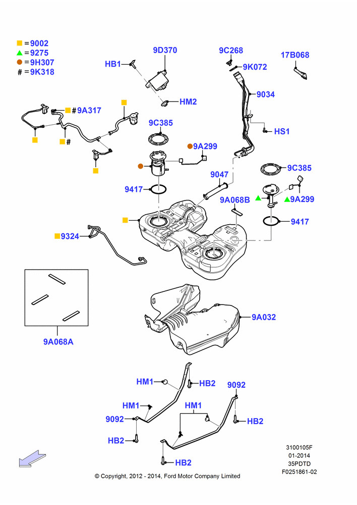 05F - Fuel Tank, 3.5L DOHC T/C V6 Gas; 04/SEP/2012-03/MAR/2019