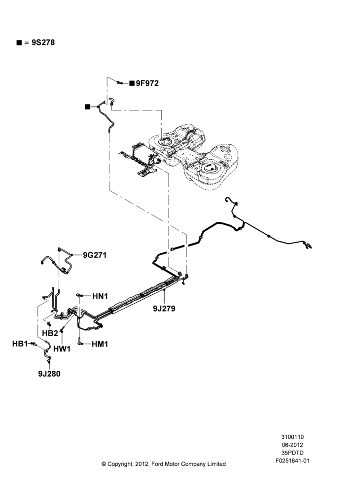 10D - Fuel Lines, 3.5L DOHC T/C V6 Gas; 04/SEP/2012-03/MAR/2019