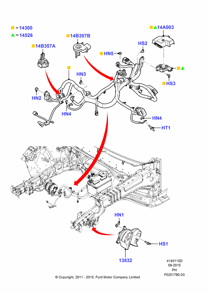 10D - Battery Cables and Horn, 2.0L EcoBoost (240PS); 16/APR/2012-01/MAR/2019