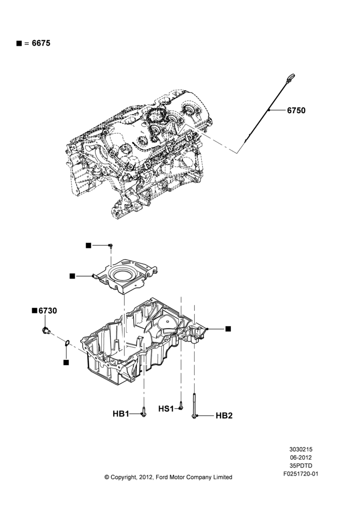 15D - Oil Pan/Oil Level Indicator, 3.5L DOHC T/C V6 Gas; 04/SEP/2012-03/MAR/2019