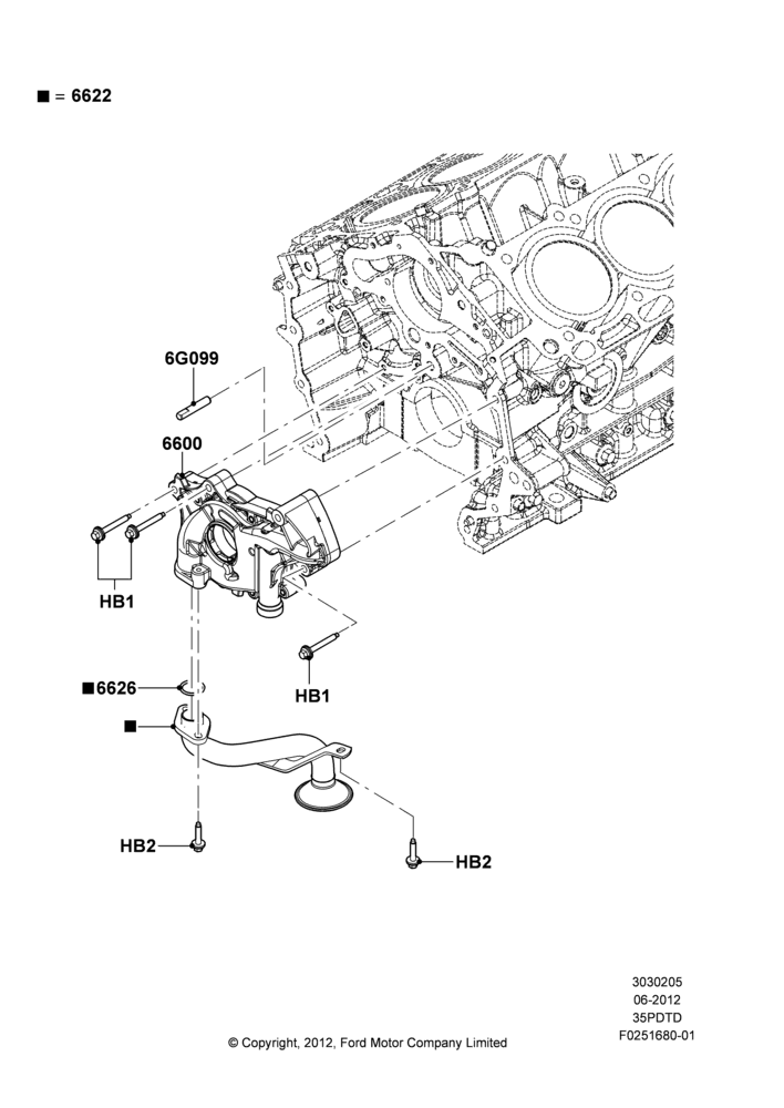 05D - Oil Pump, 3.5L DOHC T/C V6 Gas; 04/SEP/2012-03/MAR/2019