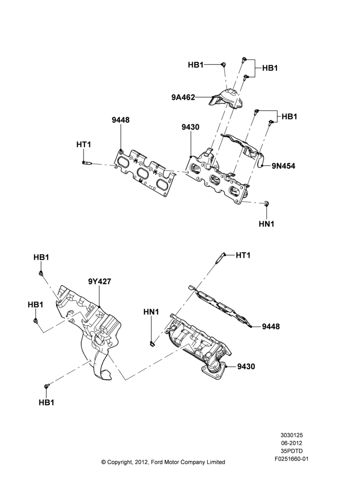 25D - Exhaust Manifold, 3.5L DOHC T/C V6 Gas; 04/SEP/2012-03/MAR/2019