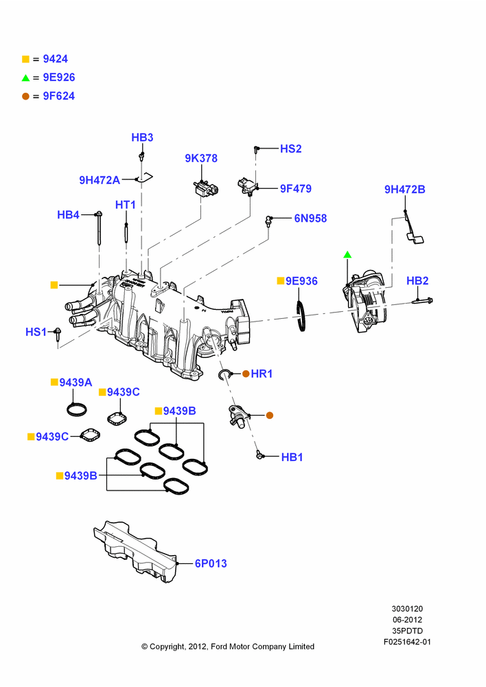 20D - Intake Manifold, 3.5L DOHC T/C V6 Gas; 04/SEP/2012-03/MAR/2019