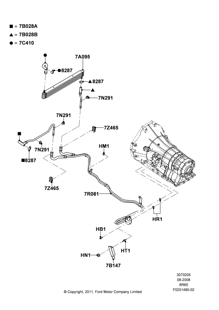 05T - Transmission Cooling Systems, 6 Speed Automatic Trans (6R80), With Super Engine Cooling System; 18/AUG/2008-03/NOV/2010