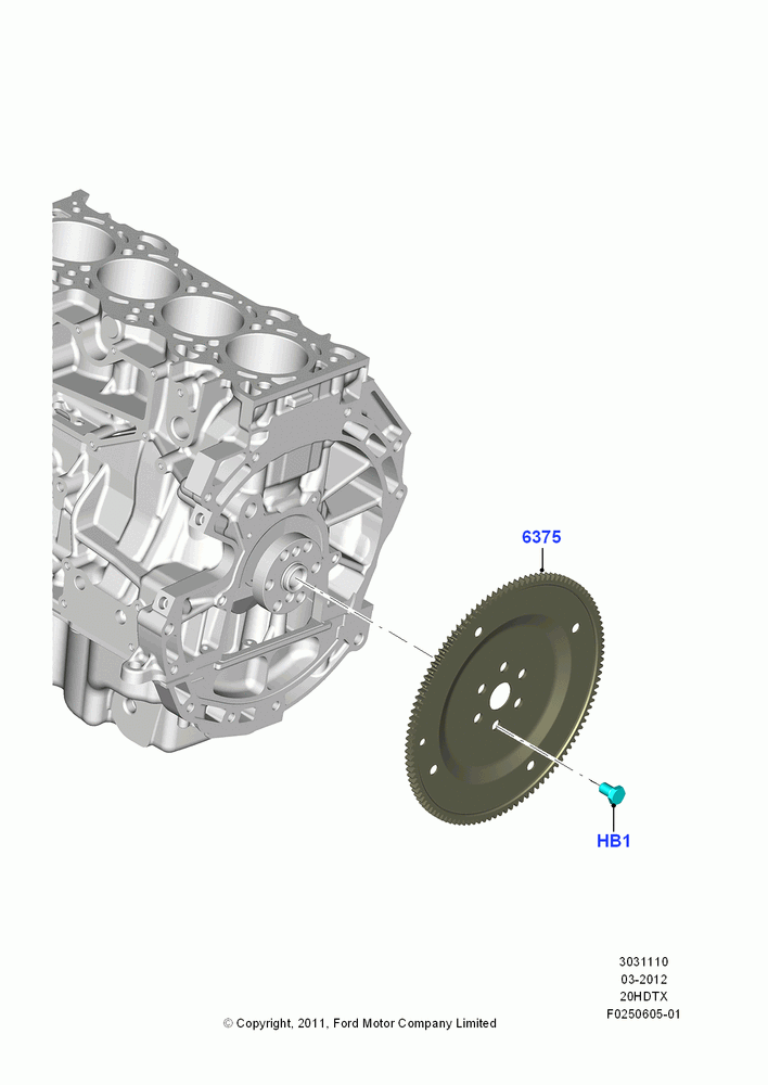10C - Flywheel, 2.0L EcoBoost (240PS) - MI4; 09/APR/2012-21/MAR/2016