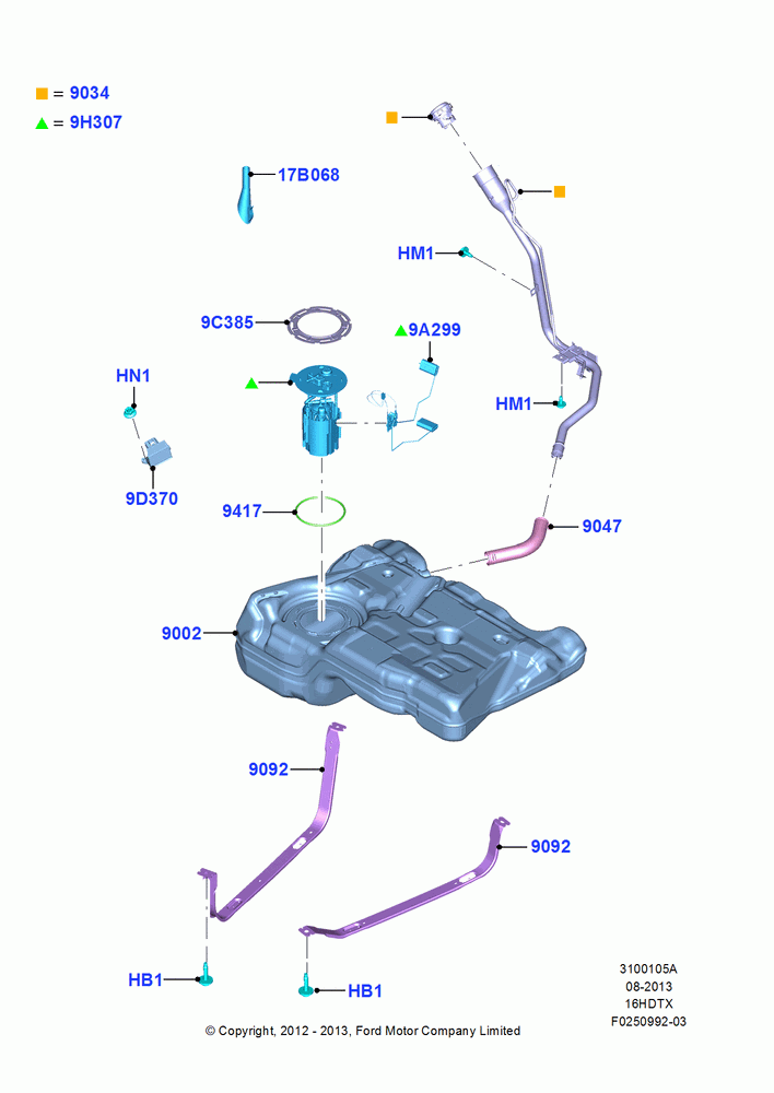 05A - Fuel Tank, 1.6L EcoBoost SCTi 160/182PS-Sigma; 09/APR/2012-21/MAR/2016