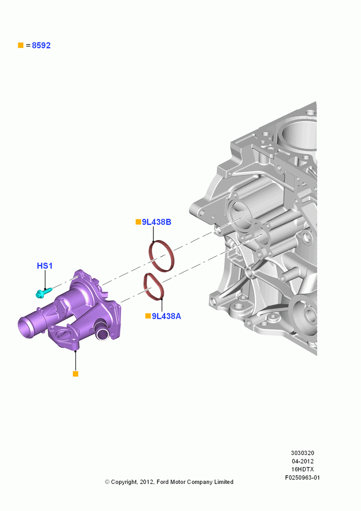 Thermostat/Housing & Related Parts, 1.6L EcoBoost SCTi 160/182PS-Sigma