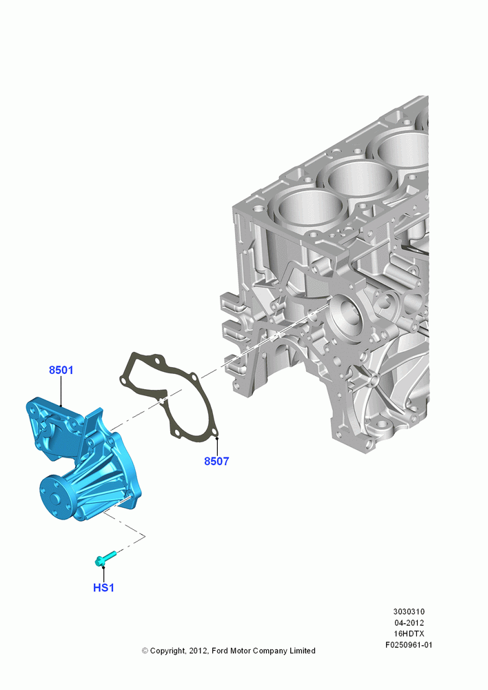 Water Pump, 1.6L EcoBoost SCTi 160/182PS-Sigma