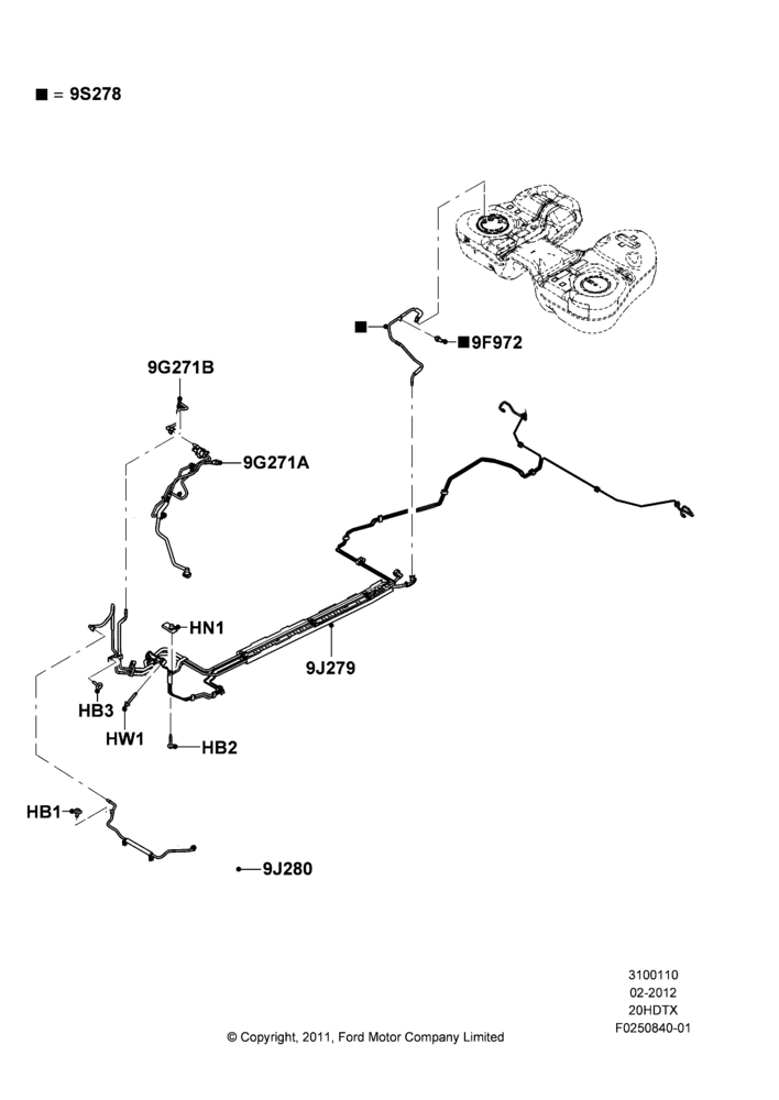 10F - Fuel Lines, 2.0L EcoBoost (240PS); 06/FEB/2012-04/MAY/2015