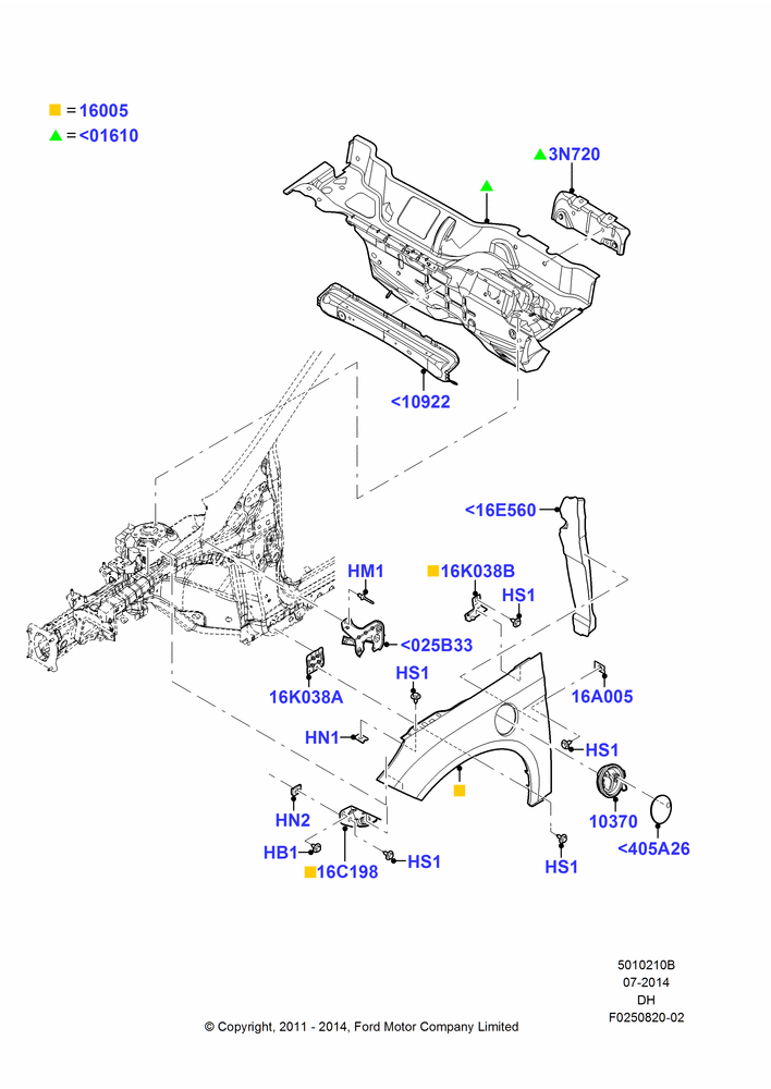 10B - Dash Panel and Front Fenders, BEV Version; 19/MAR/2012-04/MAY/2018