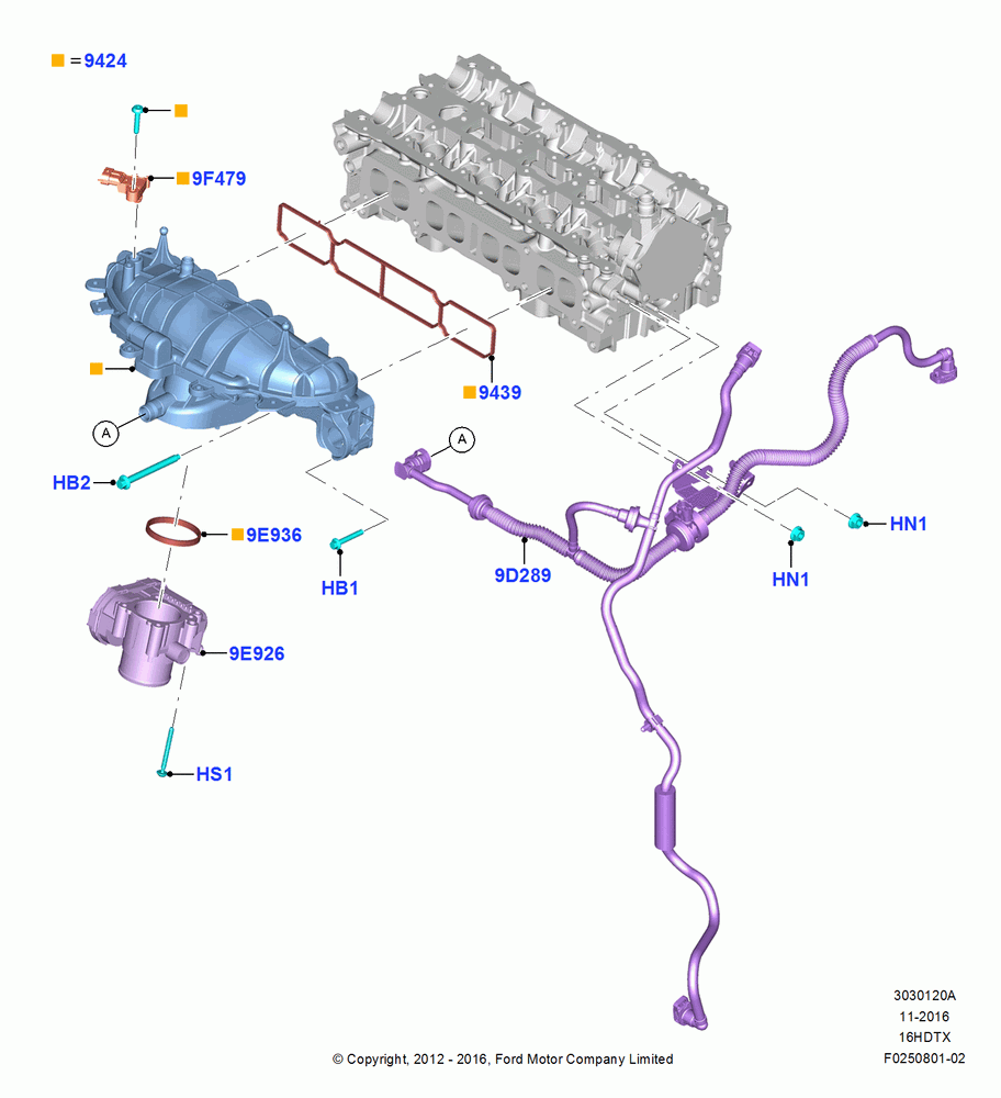 20A - Intake Manifold, 1.6L EcoBoost SCTi 160/182PS-Sigma; 09/APR/2012-21/MAR/2016