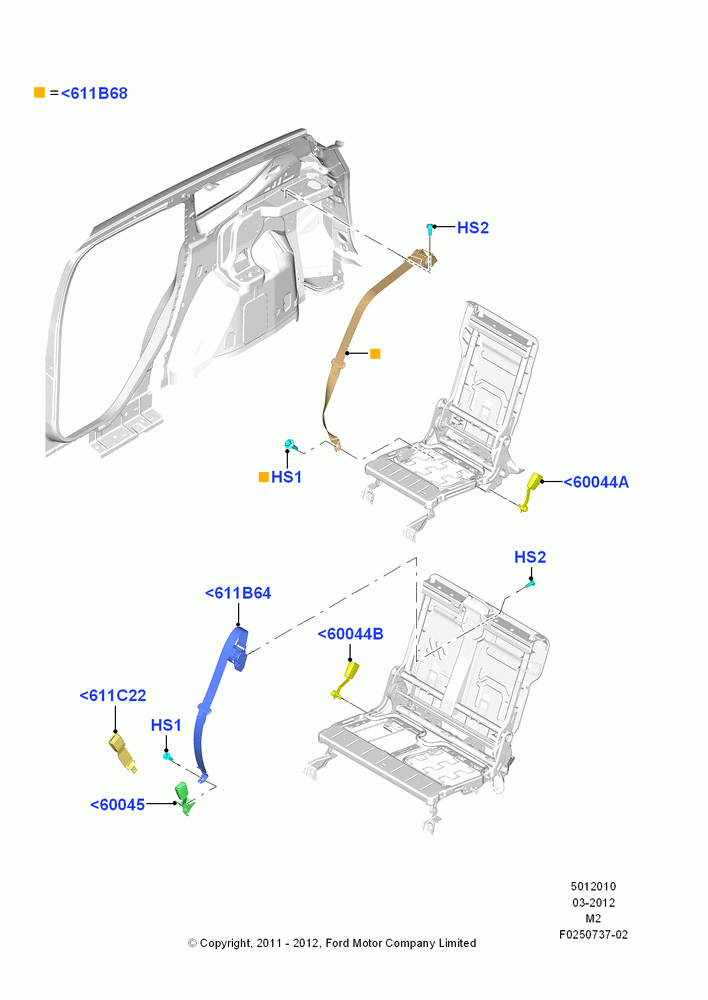 10 - Rear Seat Belts; 09/APR/2012-13/AUG/2019