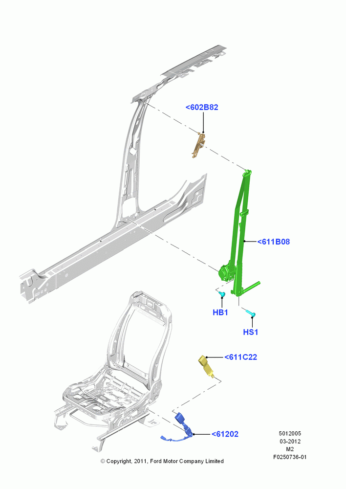 05 - Front Seat Belts; 09/APR/2012-13/AUG/2019