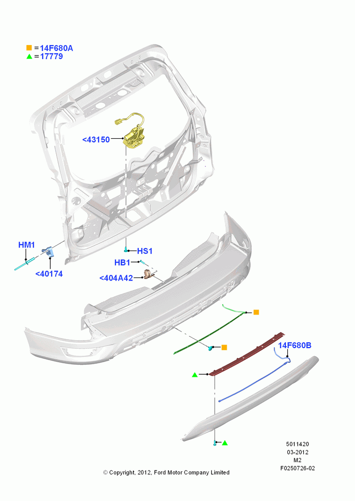 20A - Luggage Compt/Tailgte Lock Controls; 09/APR/2012-21/MAR/2016