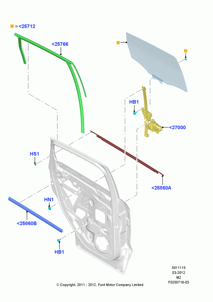 15 - Rear Door Glass and Window Controls; 09/APR/2012-13/AUG/2019