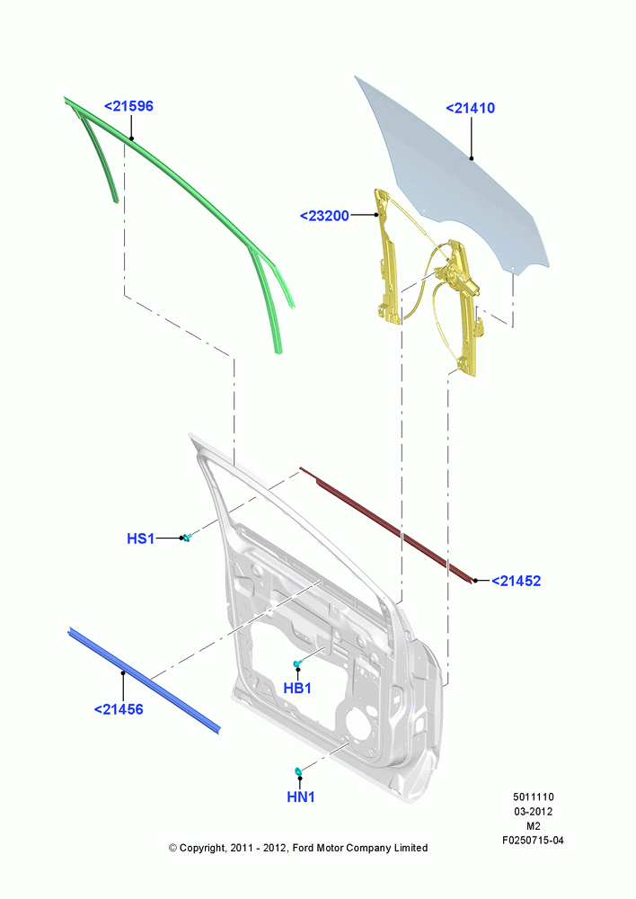 10 - Front Door Glass & Window Controls; 09/APR/2012-13/AUG/2019