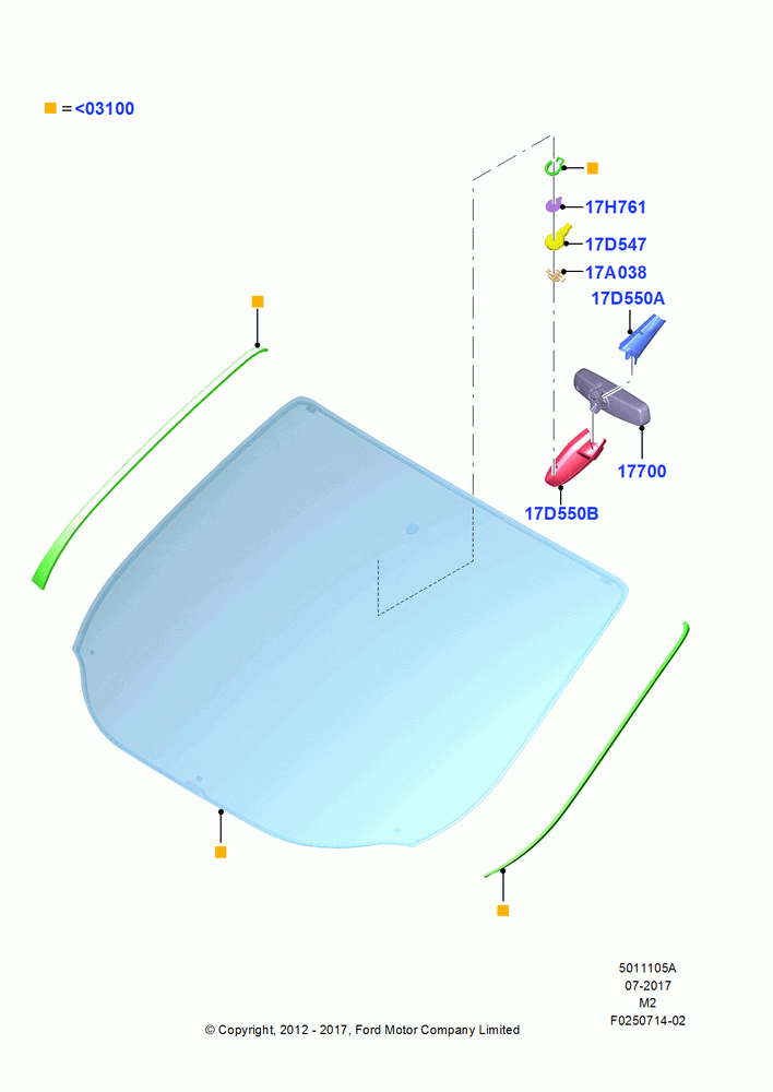 05A - Windshield/Inside Rear View Mirror; 09/APR/2012-21/MAR/2016