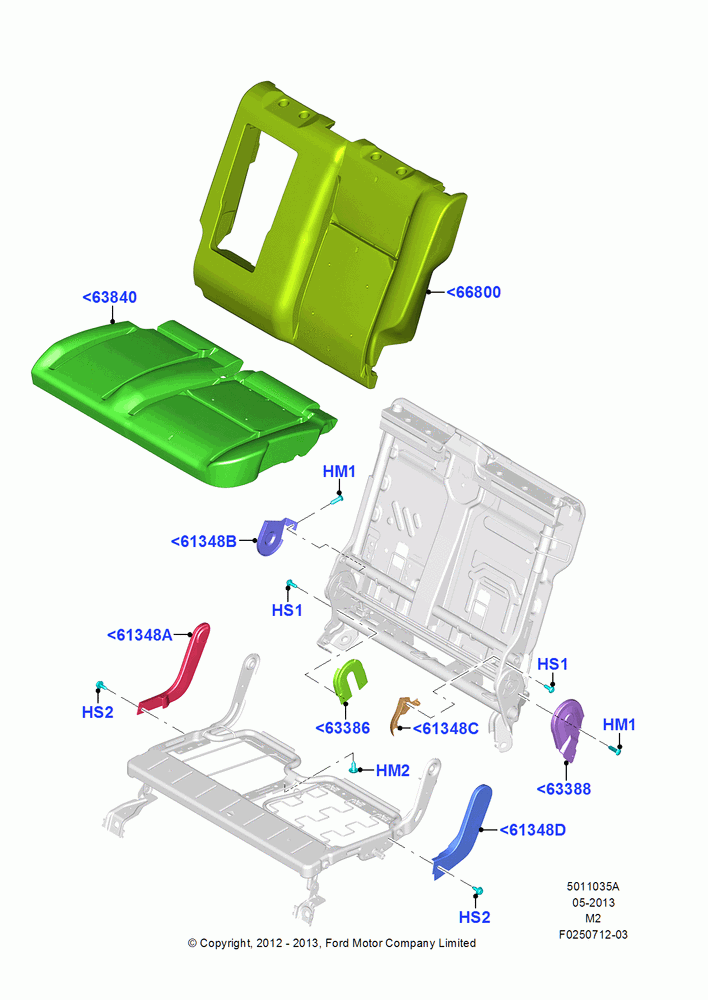 35A - Rear Seat Pads/Valances & Heating, 60% Seat, LH; 09/APR/2012-13/AUG/2019
