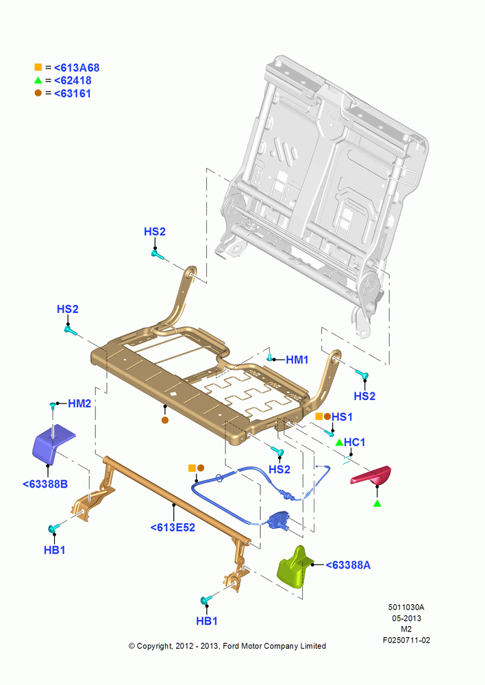 30A - Rear Seat Base, 60% Seat, LH; 09/APR/2012-13/AUG/2019