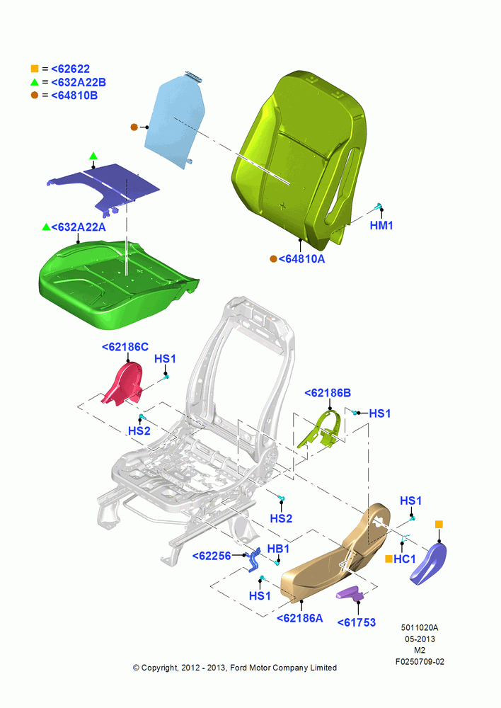 20A - Front Seat Pads/Valances & Heating, With Driver 6 Way Mnl.Seat Adjuster; 09/APR/2012-13/AUG/2019