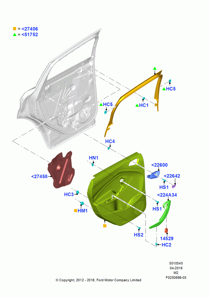 45 - Rear Door Trim Panels; 09/APR/2012-13/AUG/2019