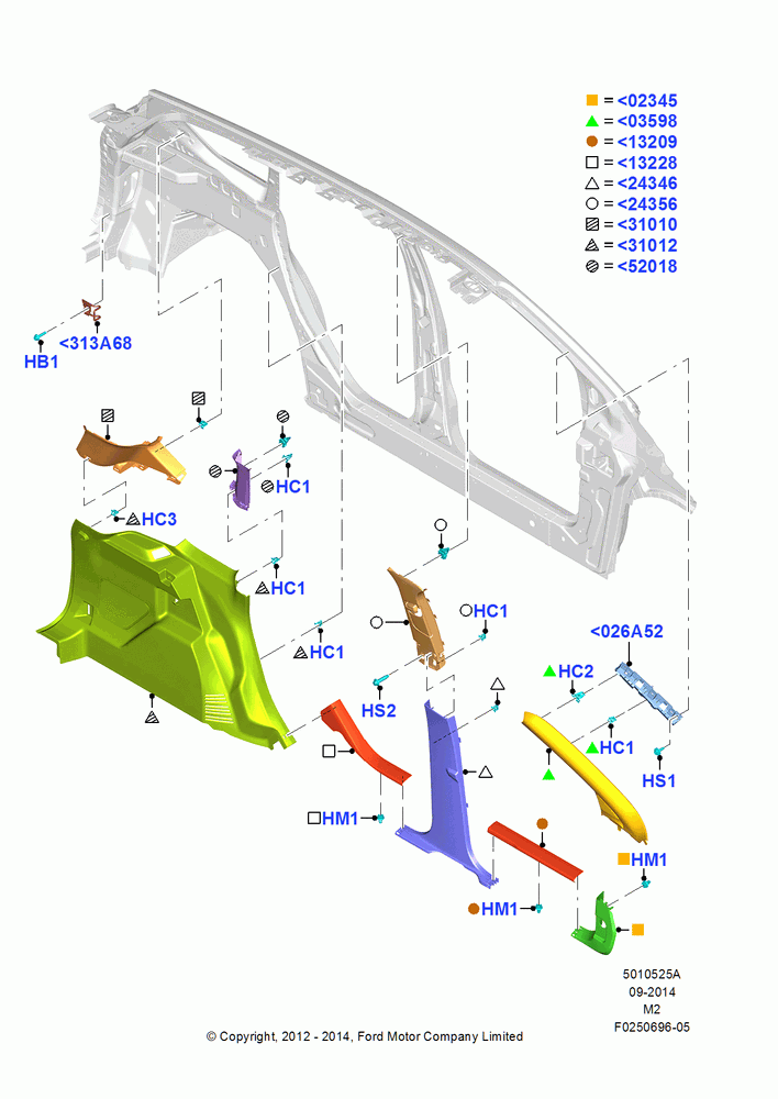 25A - Side Trim, LH; 09/APR/2012-13/AUG/2019