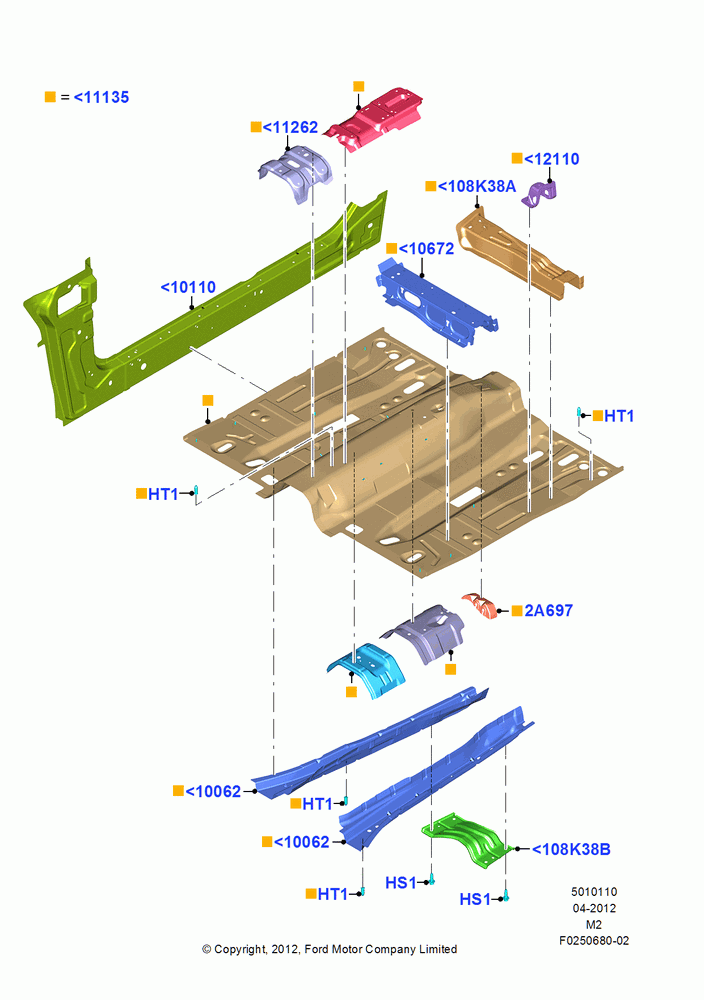 10 - Floor Pan - Front; 09/APR/2012-13/AUG/2019
