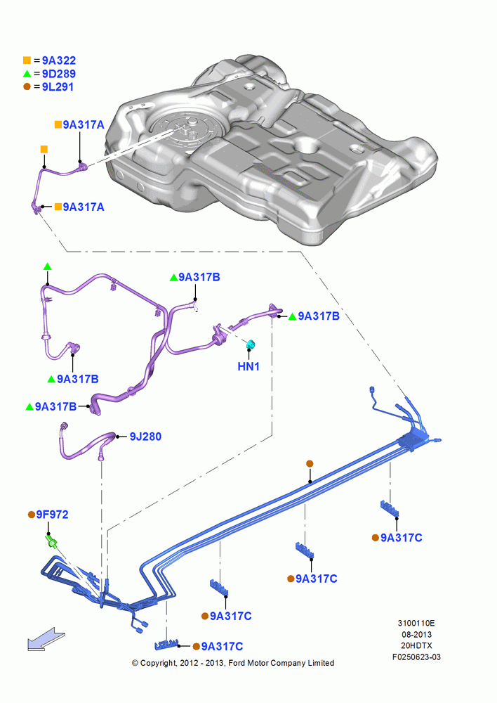 10E - Fuel Lines, 2.0L EcoBoost (240PS) - MI4; 09/APR/2012-21/MAR/2016