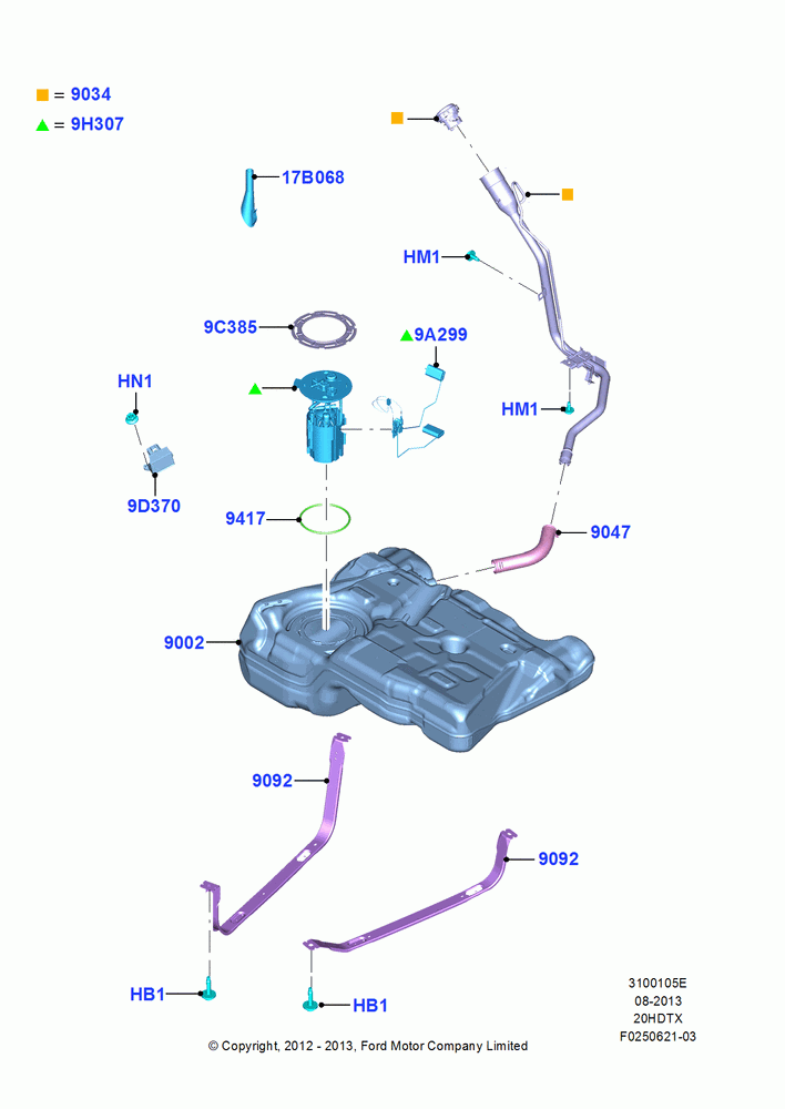 05E - Fuel Tank, 2.0L EcoBoost (240PS) - MI4; 09/APR/2012-21/MAR/2016