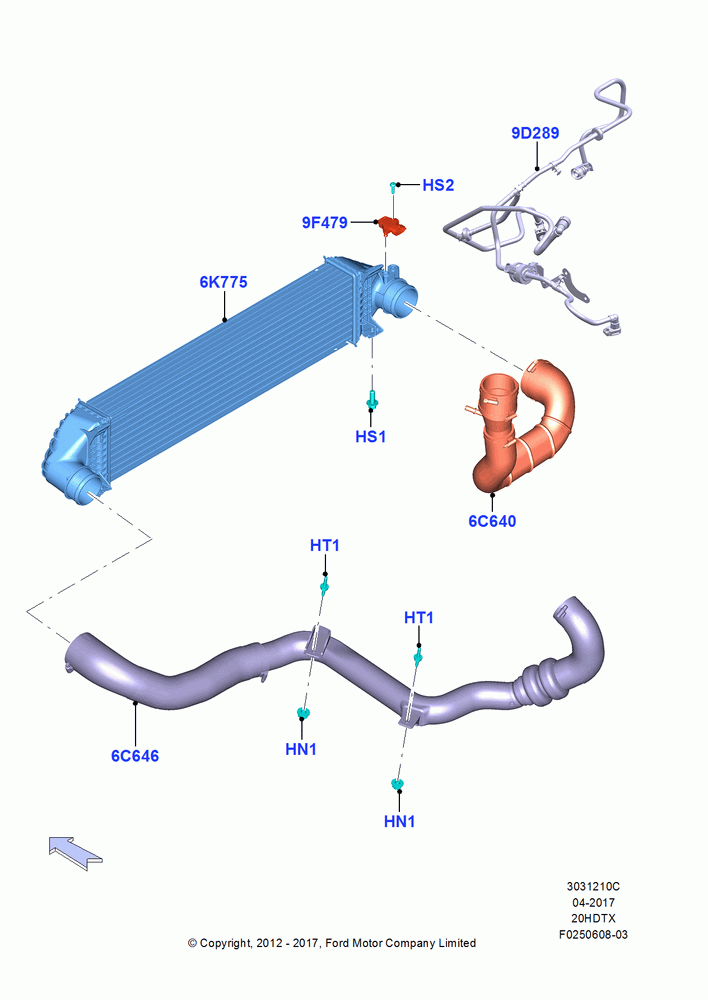 10C - Intercooler/Air Ducts and Hoses, 2.0L EcoBoost (240PS) - MI4; 09/APR/2012-21/MAR/2016