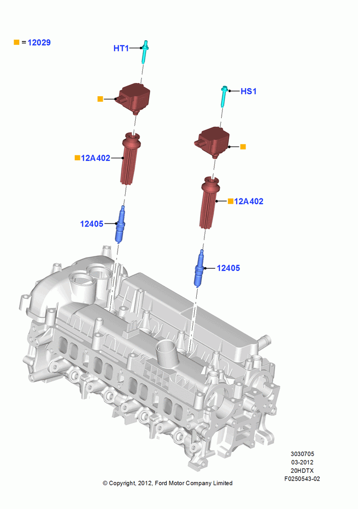 05C - Ignition Coil and Wires/Spark Plugs, 2.0L EcoBoost (240PS) - MI4; 09/APR/2012-21/MAR/2016