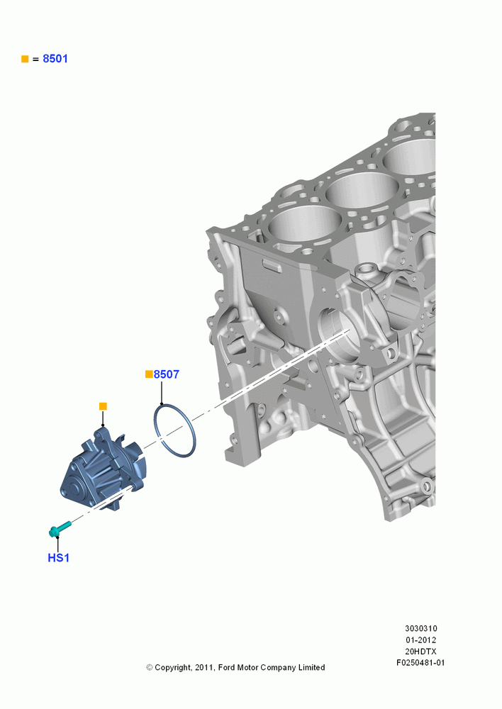 Water Pump, 2.0L EcoBoost (240PS) - MI4