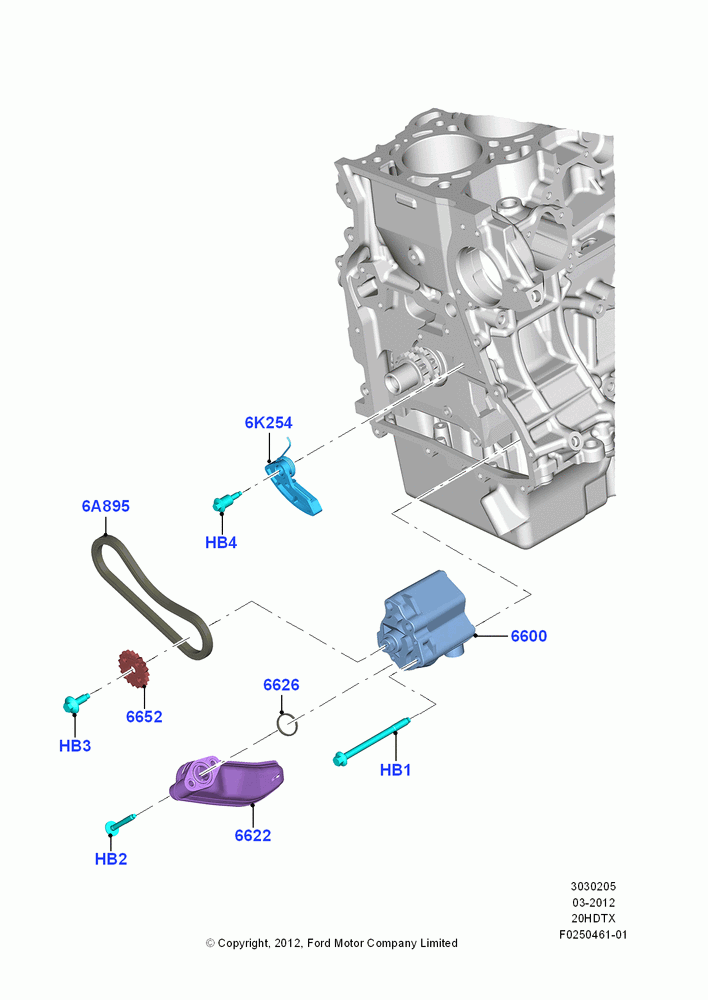 05C - Oil Pump, 2.0L EcoBoost (240PS) - MI4; 09/APR/2012-21/MAR/2016